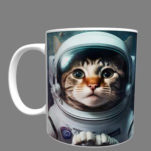 Catstronaut.Coffee Mug, Cat In Space, Cat Lover, Cat Tea Mug,Cat Space Helmet